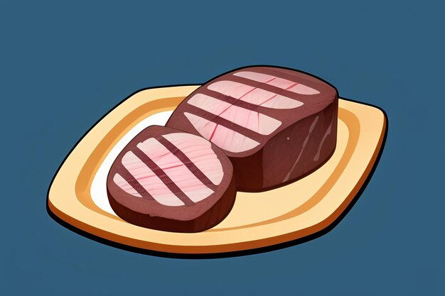 Beef western food ui icon game prop design gourmet steak style 3d c4d cartoon rendering element