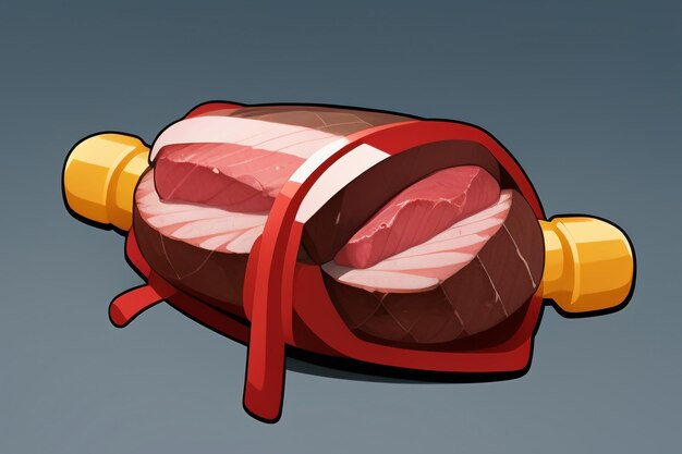 Photo beef western food ui icon game prop design gourmet steak style 3d c4d cartoon rendering element