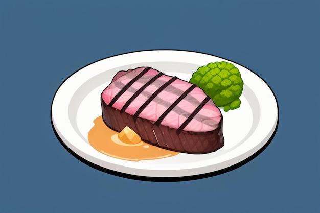 Beef western food UI icon game prop design gourmet steak style 3D c4d cartoon rendering element