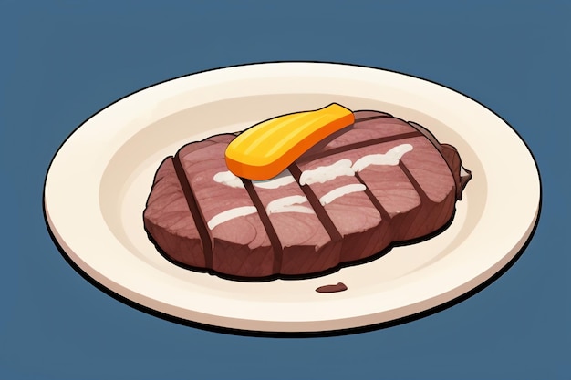 사진 고기 서양 음식 ui 아이콘 게임  디자인 맛있는 스테이크 스타일 3d c4d 만화 렌더링 요소