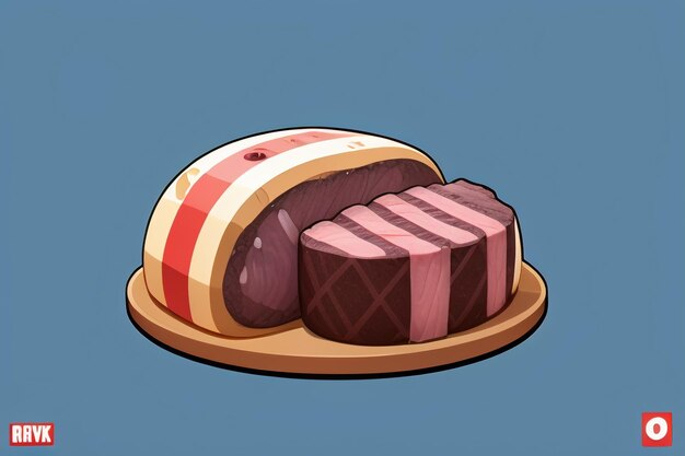 Beef western food ui icon game prop design gourmet steak style 3d c4d cartoon rendering element