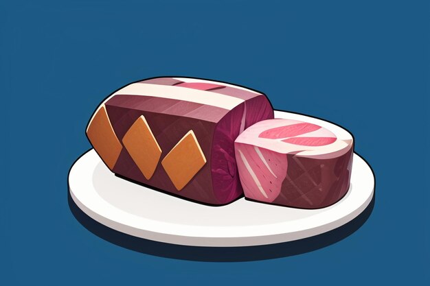 Beef western food ui icon game prop design gourmet steak style 3d c4d cartoon rendering element