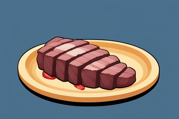 Beef western food ui icon game prop design gourmet steak style 3d c4d cartoon rendering element