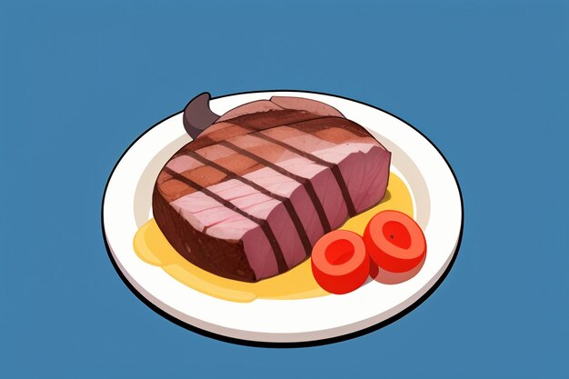 Beef western food UI icon game prop design gourmet steak style 3D c4d cartoon rendering element