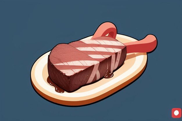 고기 서양 음식 UI 아이콘 게임  디자인 맛있는 스테이크 스타일 3D c4d 만화 렌더링 요소