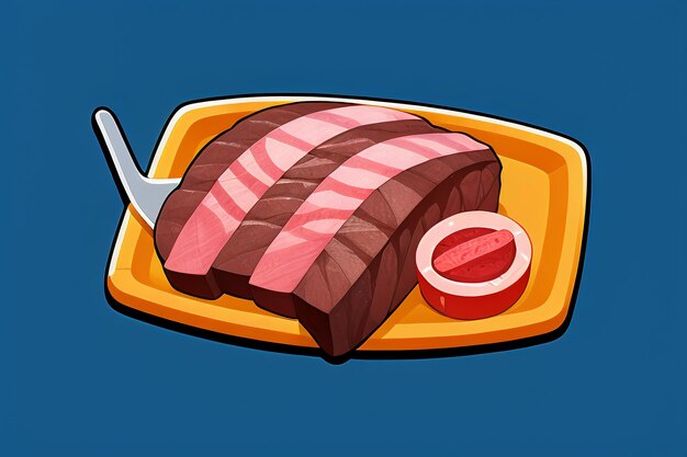 Beef western food ui icon game prop design gourmet steak style 3d c4d cartoon rendering element