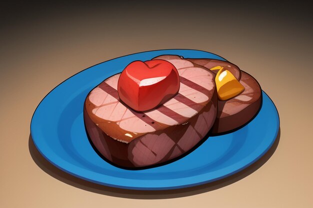 Beef western food ui icon game prop design gourmet steak style 3d c4d cartoon rendering element