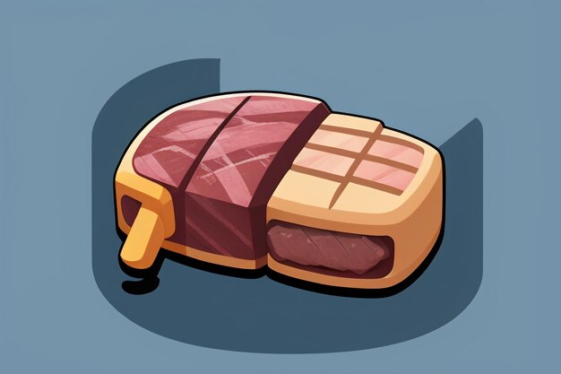 Beef western food ui icon game prop design gourmet steak style 3d c4d cartoon rendering element