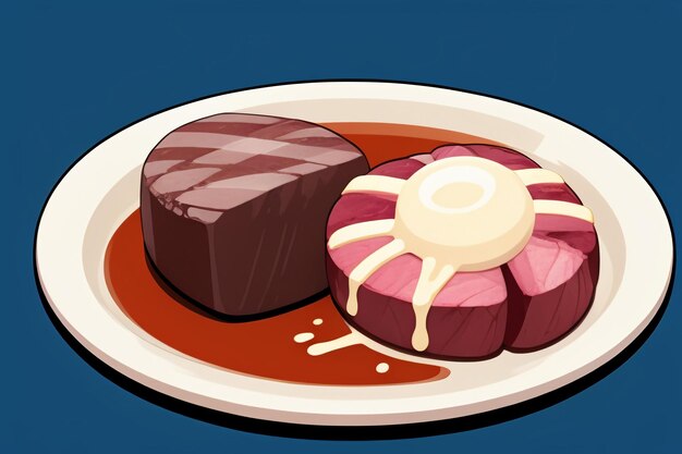 Beef western food ui icon game prop design gourmet steak style 3d c4d cartoon rendering element