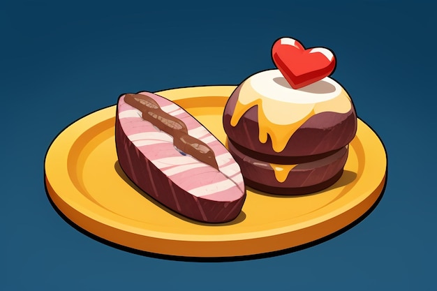 Beef western food ui icon game prop design gourmet steak style 3d c4d cartoon rendering element