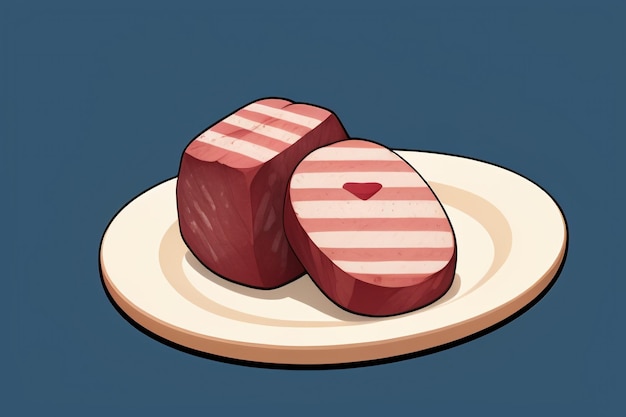 Beef western food ui icon game prop design gourmet steak style 3d c4d cartoon rendering element