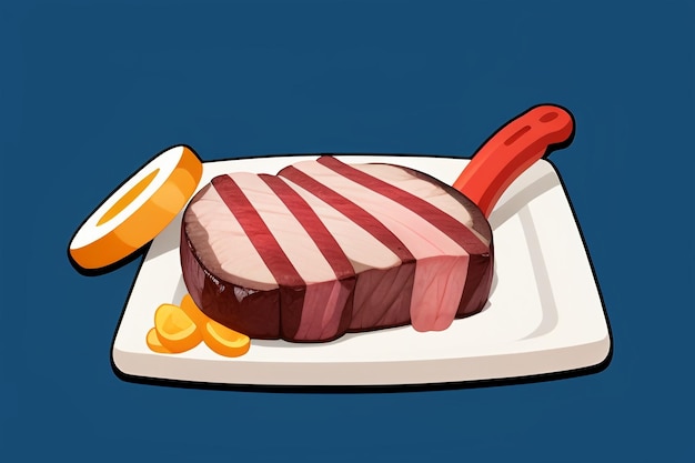 Photo beef western food ui icon game prop design gourmet steak style 3d c4d cartoon rendering element