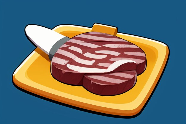 Beef western food ui icon game prop design gourmet steak style 3d c4d cartoon rendering element