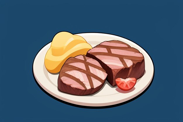 Beef western food ui icon game prop design gourmet steak style 3d c4d cartoon rendering element