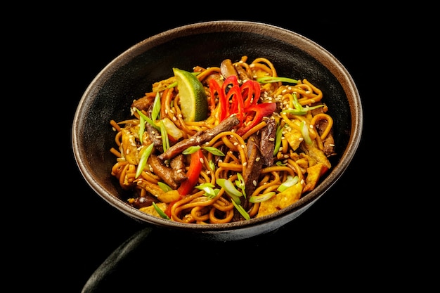 Beef wok with oyster sauce.