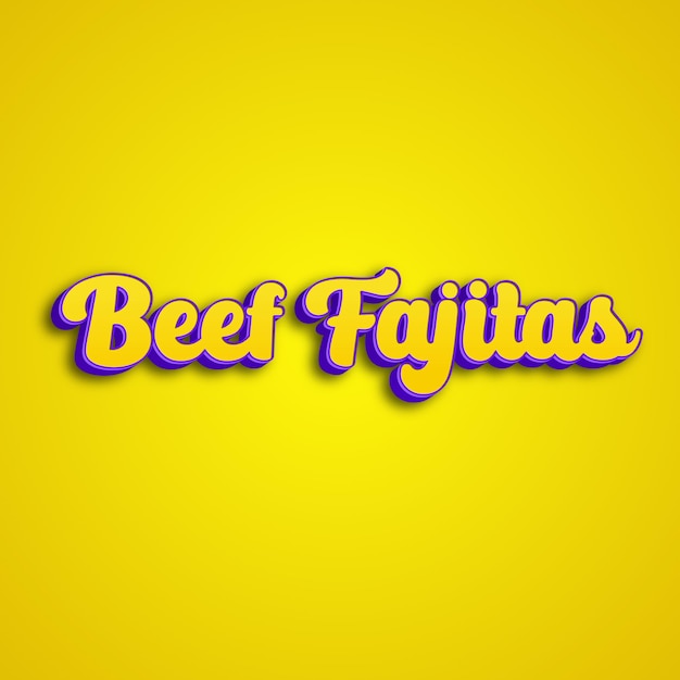 Photo beeffajitas typography 3d design yellow pink white background photo jpg