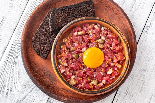 Foto beefsteak tartare