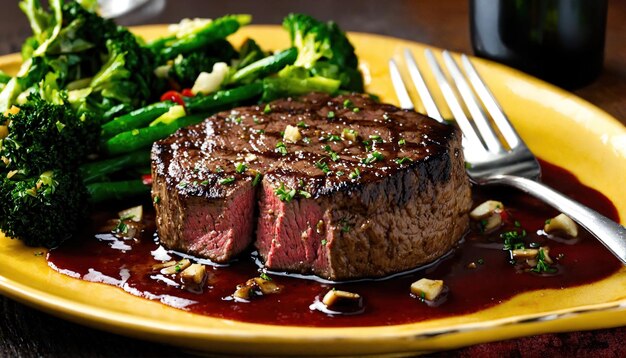 Beefsteaks met asparagus en balsamico-azijn