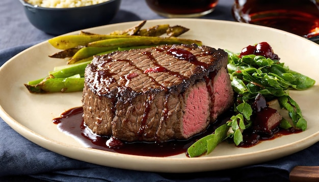 Beefsteaks met asparagus en balsamico-azijn