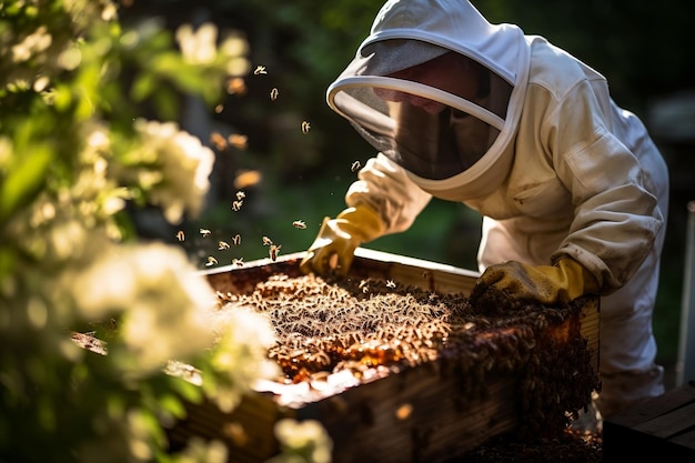 Уход за ульем Внимательный пчеловод Генеративный ИИ