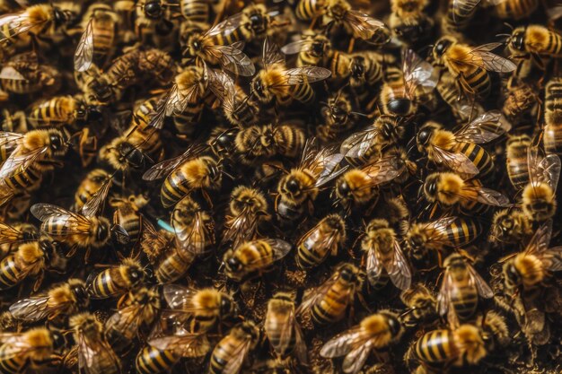 Photo a beehive full of bees