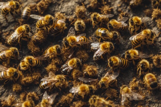 a beehive full of bees