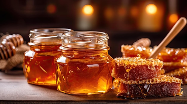 beehive honey on the table