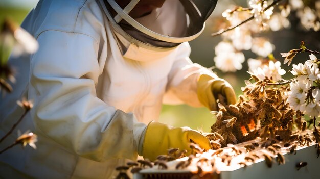 Photo beekeeping in urban areas to support pollinator populations