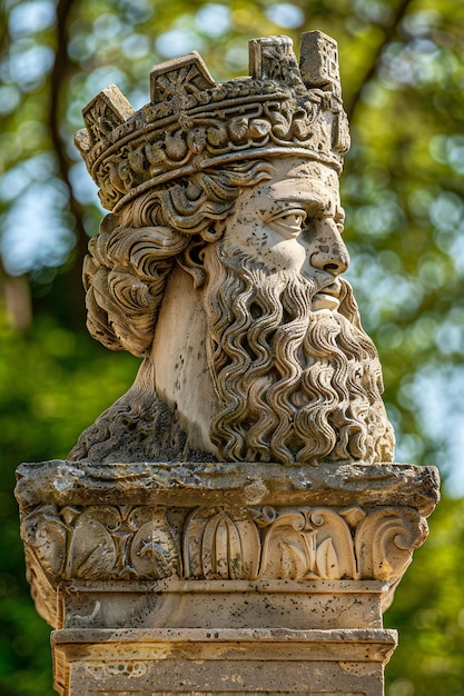 Beeld van een leeuw in de tuin van het paleis van Versailles, Frankrijk