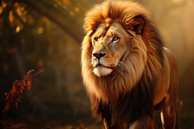 Beeld van een mannelijke leeuw gegenereerd door Ai
