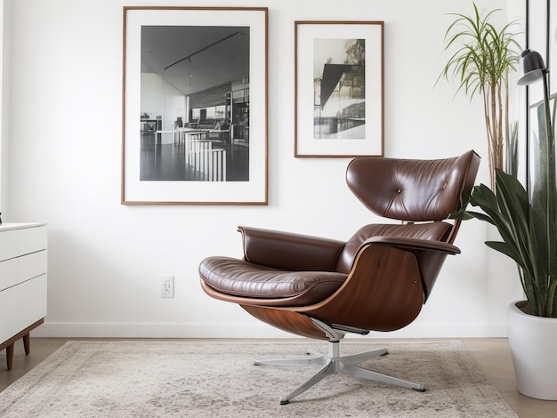 Foto beeld van een mid-century moderne woonkamer generatieve ai