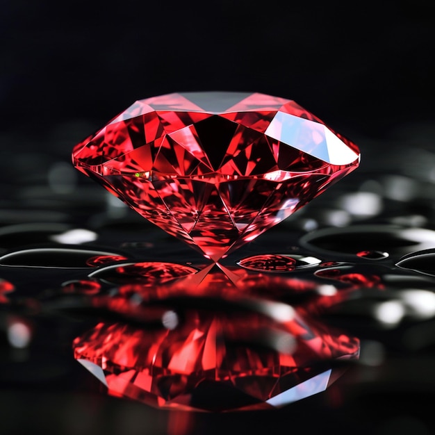 Foto beeld van een mooie en zeldzame rode diamant
