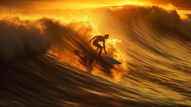 Foto beeld van surfer