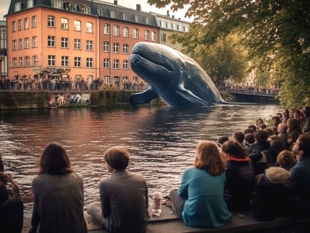 Foto beeld van walvis