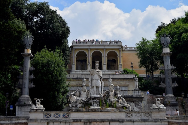 Beelden op de piazza del popolo