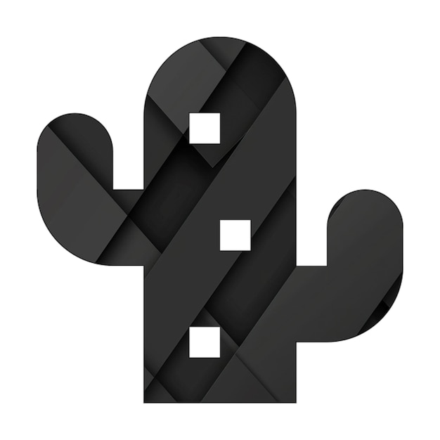 Beeldpictogrammen cactus Zwarte rechthoek achtergrond