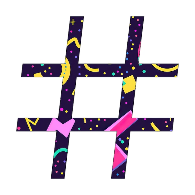 Beeldpictogrammen hastag Paarse 80's Patroon Stijl