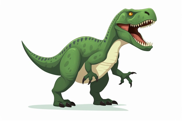 Beeldverhaaldinosaurus met open mond en scherpe tanden die zich generatieve ai bevinden