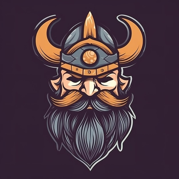 Beeldverhaalillustratie van een hoofd van Viking