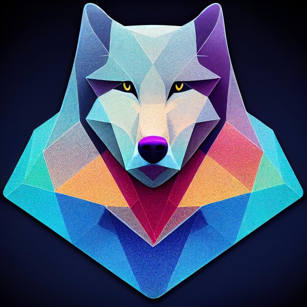 Beeltenis van wolf abstract app-pictogram