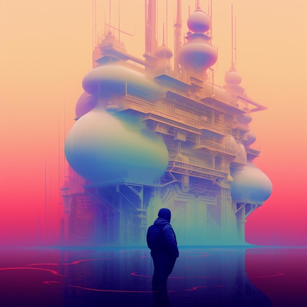 Beeple geïnspireerd digitale odyssey embark reis beeld AI gegenereerde kunst