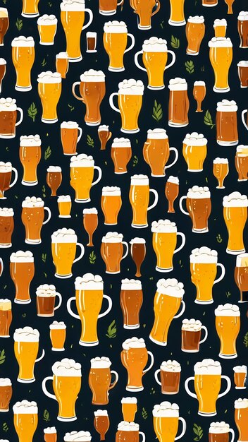 Photo beer abstract pattern design template