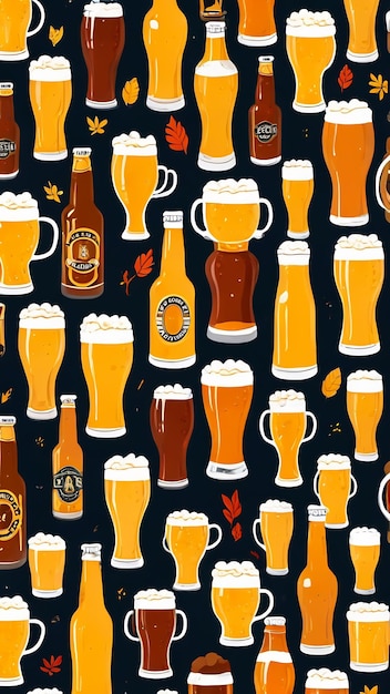 Photo beer abstract pattern design template