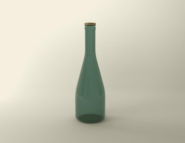 맥주 알코올 음료 병 3D 렌더링 그림