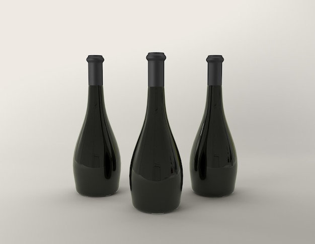 beer alcohol bottle 3d rendered illustration