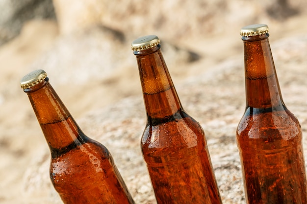 ビーチでビール