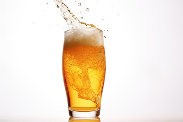 Beer Being Poured Into Glass Closeup On White Background Soncept Brewing Beer At Home Serving Craft Beers Correctly Using Glassware For Beer Pouring Techniques For Beer