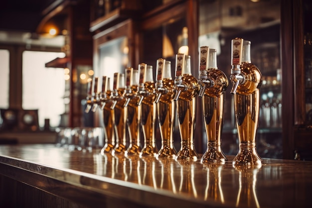 Beer being poured at a pub for customers