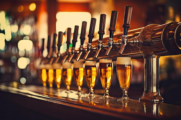 Beer being poured at a pub for customers