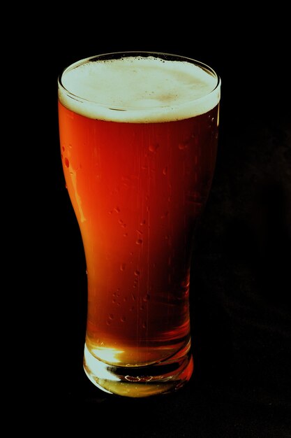 Beer on a black background